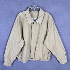 VTG Ottimo Mens Bomber Jacket Large Brown 90s 80s Old Money Quiet Luxury Korea